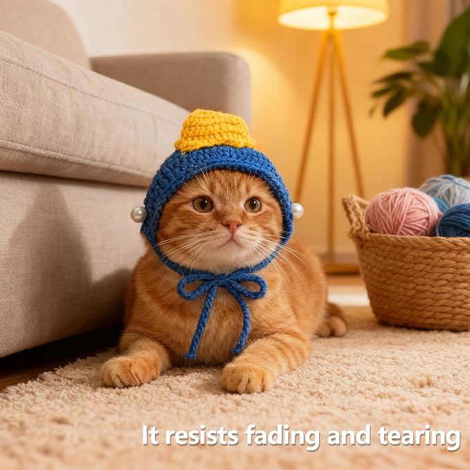 Cute Cat Hat Costume Suitable for 5 to16 lbs - Kitten hat Head Circumference 11" or Less cat Hats for Cats only pet Photography Outfits