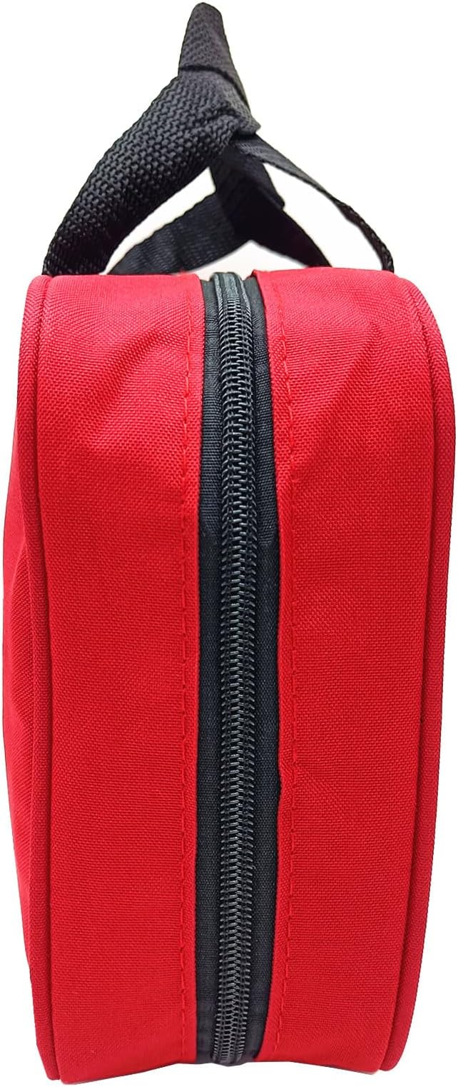 Red First Aid Bag Empty Travel Rescue Pouch First Responder Storage Medicine Emergency Bag for Car Home Office Kitchen Sports Outdoors (Red)