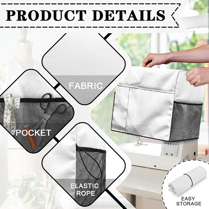 Sewing Machine Cover,Christmas Baubles Snowflakes Print | Dust & Pet Hair Protection,Fits Standard Singer, Brother and Janome Machines, Protecting & Decorating Your Sewing Space