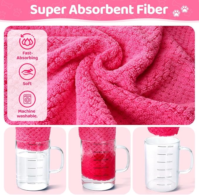 AUTOWT Dog Bathrobe Towel - Super Absorbent Dog Drying Coat, Warming Bath Robes for After Bath Shower Swim Walk for Small Medium Large Dogs Cats Pet
