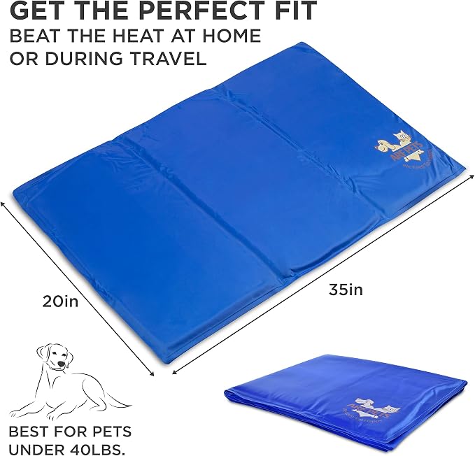 Arf Pets Dog Cooling Mat - Liquid Gel Self-Cool Pad | Durable & Non-Toxic | No Water, Electricity, Batteries or Refrigeration Needed | For Beds, Kennels & Crates| 19 X 35