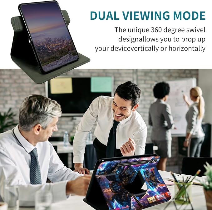 Case for Samsung Galaxy Tab S8 2022/S7 2020 11 Inch, 360 Degree Rotating Stand with Multi-Angle Vertical & Horizontal Viewing Shockproof Protective Shell for Women Men, Blue Flame Cat