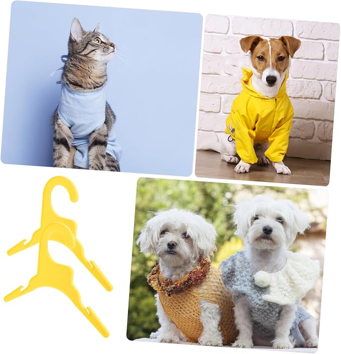 10pcs Pet Clothing Hangers Dog Cat Apparel Drying Rack Organizers for Easy Hanging for Home Travel and Grooming