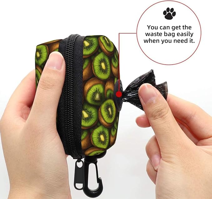 Kiwi Pet Waste Bag Dispenser 0.2L | Portable Dog Poop Holder Waste Bag With Zipper Park Doggy Walking Accessory