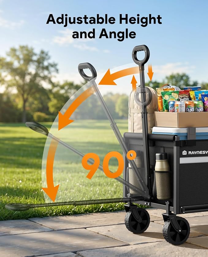 Collapsible Wagon Cart with Wheels, 220LBS for Grocery Shopping Camping | 110L Capacity Wagons Carts Foldable,220LBS Heavy Duty Wagon Carts, Lightweight Portable Utility Cart,All-Terrain Wheels
