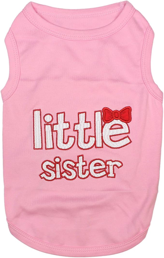 Parisian Pet Dog Shirt - 100% Cotton Shirts for Large Dogs - Pink Sleeveless Girl Pet Clothes - Lightweight and Breathable Puppy Clothes - Stretchy Dog Apparel for Little Sister Dogs