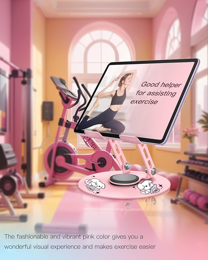 Upgraded 360°Rotating Tablet Stand with Foldable Base - Cute Dog Pattern,Universal for 7-13" Devices (iPad,iPhone,Tablet,Phone) - Ideal for Desk Work,Office,Travel,Home & Painting