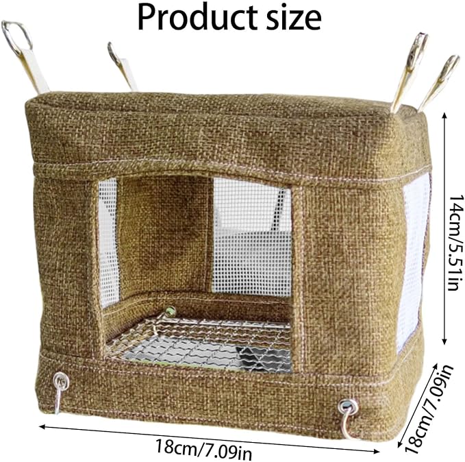 Bird Perch Nest Tent Stand for Parrots Conure Budgies Swing Breathable Hammock for Small to Large Parrots Toy Hanging Bed