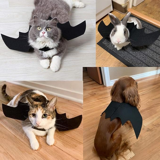 Cat Halloween Costume Bat Wing Pet Apparel for Small Dog Puppy Kitty Kitten | Halloween Cat Costumes Accessories Halloween Party Dress for Cat Small Dogs Puppy Kitty Kitten Boy or Girl