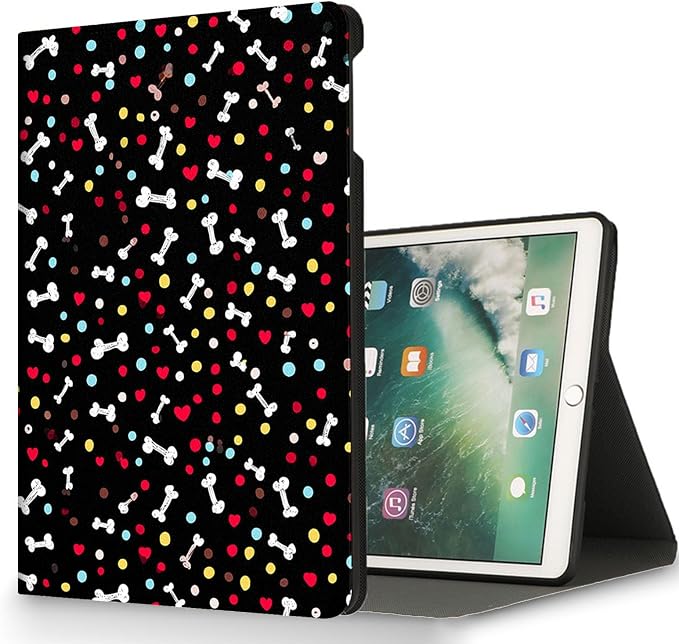 for Microsoft Surface Pro X/Pro X Plus-13 2019/2020/2021/2024 Tablet Case,Auto Wake/Sleep,Adjustable Stand Protective Cover - Cute Dog Bone Heart