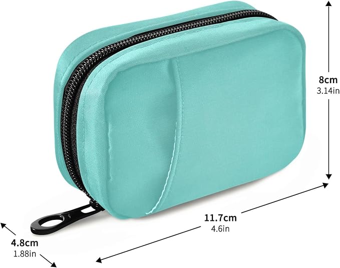 Travel Pill Case 7 Day Pill Organizer Turquoise Pill Case Portable Weekly Pill Box Bag Container Vitamin Supplement Holder with Zipper for Family Business