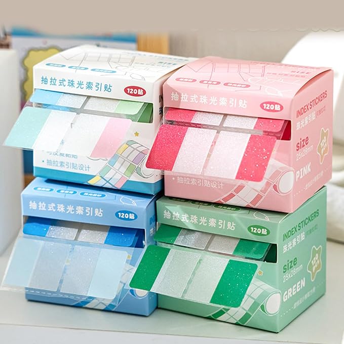 120Count Clear Colorful Page Label Markers Adhesive Notes Writable PET Label for Marking Labeling File Organizers