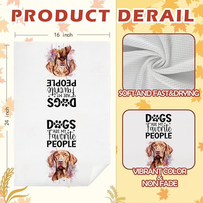 SPBL&L Vizsla Dog Kitchen Towels Set of 4, Vizsla Gifts for Women, Vizsla Decor Tea Dish Towels for Kitchen, Vizsla Decorative Hand Towels for Bathroom, 16x24 Inches
