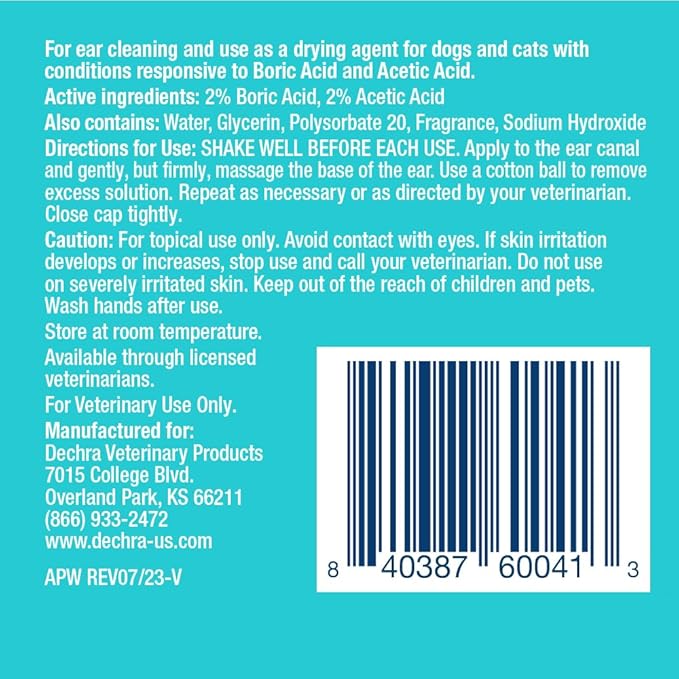 MalAcetic Otic Cleanser for Dogs and Cats, 4 oz