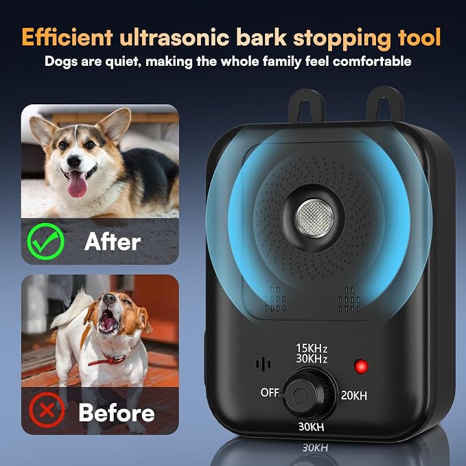 Anti Barking Devices, Auto Barking Control Devices with 3 Modes | Rechargeable Ultrasonic Dog Barking Deterrent Devices Bark Box, Effective Stop Barking Dog Devices for Indoor & Outdoor Use