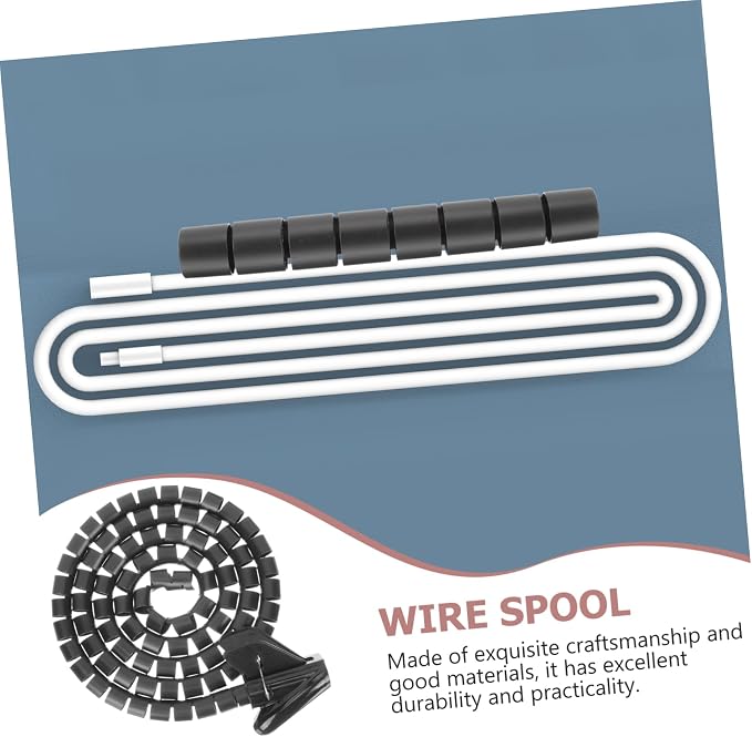 Tofficu Cable Organizer Sleeve Spiral Wire Coiled Wrap for Electrical Cords Protective Hose for Use Pet-Friendly Design Prevents Wire Damage