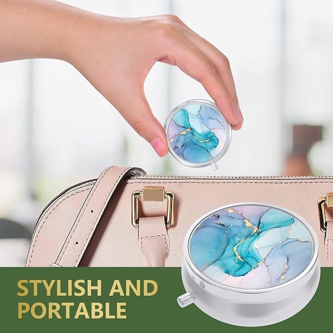Pill Box, Small Pill Case for Purse & Pocket, Travel Medicine Organizer | Cute Travel Medicine Organizer, Portable Medicine Container Holder to Hold Vitamins, Medication, Fish Oil & Supplement
