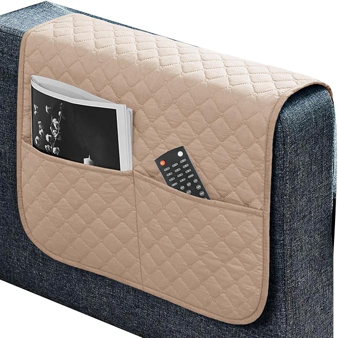 Couch Armrest Covers Multifunctional, Comfortable, Anti-Slip, | Recliner Arm Protector for Books Tablet Phone TV Remote Cellphone Book Phones Pets Chocolate Remote Control Snack