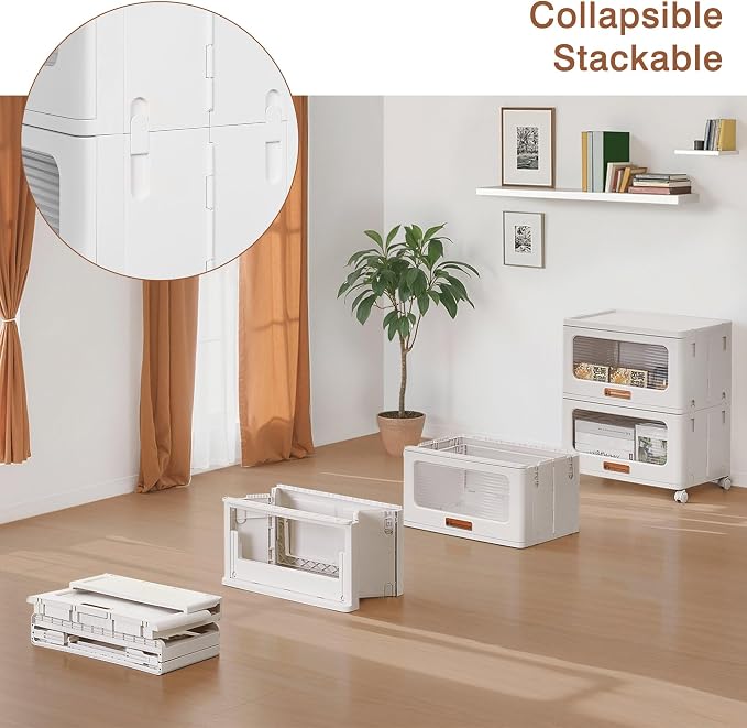 VECELO Plastic Storage Cabinet with Drawers, Stackable Storage Bins with Wheels, Waterproof Bathroom Storage Organizer, Multi-Tier Storage Drawers for Bedroom, Living Room, Kitchen, Large 1-Tier