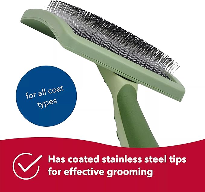 Coastal Pet Hair Brush for Dogs of All Types - Safari Curved Slicker Brush - Pet Grooming Tools for Shedding - Dog Pin Brush for Detangling - 7.5 x 4.5 inches