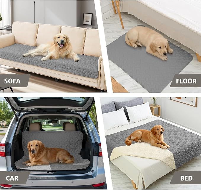 Ameritex Waterproof Pet Bed Cover Anti-Slip Dog Bed Blanket for Sofa and Furniture Waterproof New Pattern Design (Lightgrey, 30x80 Inch (Pack of 1))