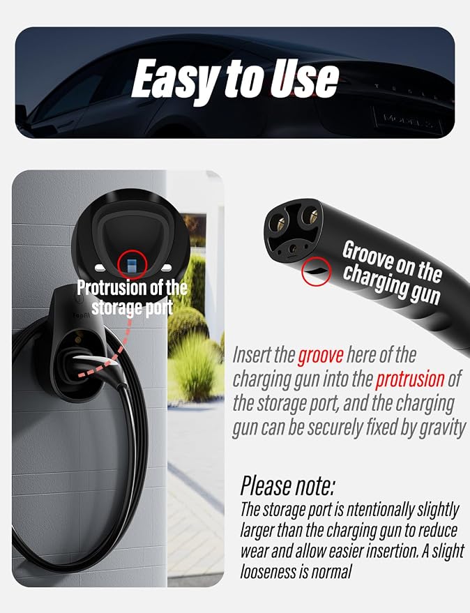BMZX EV Charger Holder for Tesla Model 3/Y/S/X