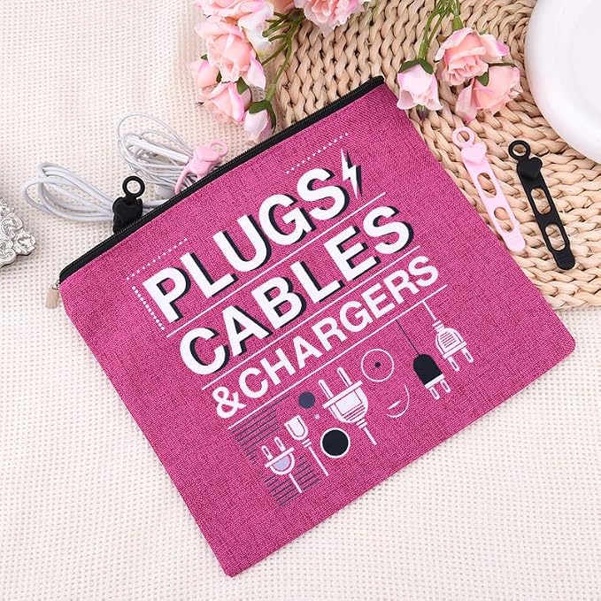 Sisadodo Charging Cable Organizer Travel Bag Toiletry Makeup Cosmetic Bags Medicine Med Toiletry Bag Pouch Diabetic Gifts Bags