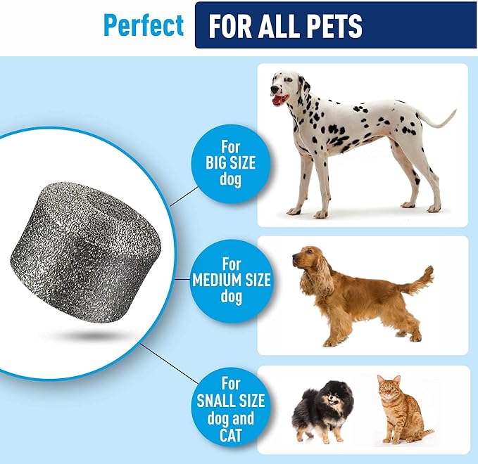 REXIPETS Dog Nail Grinder Replacement Head - Pet Nail Grinder Diamond Tip for Paws- 2 Pack Professional Dog Claw Grinder Bits Replaceable Diamond Nail Grinder Wheel (Short)