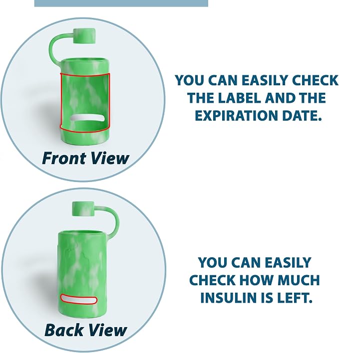 4ALLFAMILY Insulin Vial Protector Case for Travel & Daily Use - Blue | Protective Insulin Vial Case for Travel - Designed to Hold Small Vials Securely for Kids, Adults & Pet Medication Storage