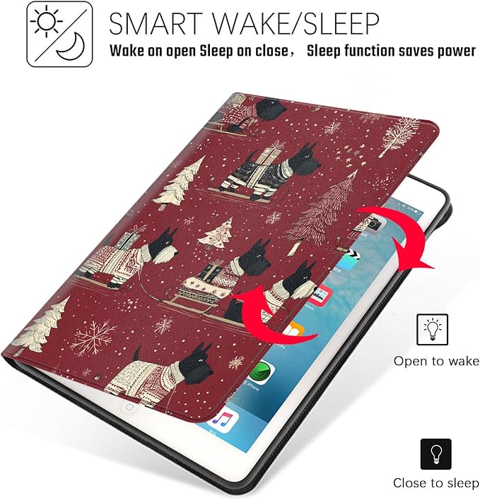 Tablet Case for iPad Air 13" M3/M2,iPad Pro 12.9" 6th/5th/4th/3rd Generation,Shockproof Protective Cover with Stand,Auto Wake/Sleep,Christmas Funny Dog
