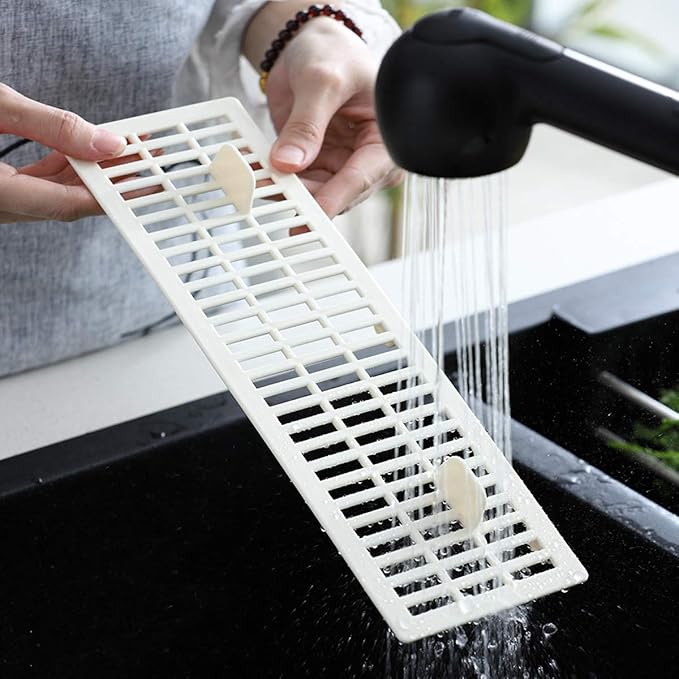 Large Flatware Tray Kitchen Drawer Organizer With Lid And Drainer - Plastic Kitchen Cutlery Tray and Utensil Storage Container with Cover - Dinnerware Holder White