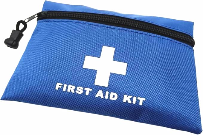 Red Emergency Bag First Aid Small Empty Travel Rescue Pouch First Responder Storage Medicine Pocket Bags for Car Home Office Kitchen Nurse Sport Outdoors Bag Only (Blue 16x11cm)