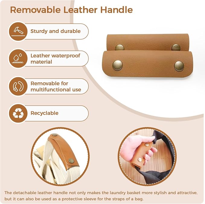 danpinera Blanket Basket, 72L Woven Storage basket with Leather Handle, Eco-friendly Decorative Storage Organization in Bathroom & Living Room for Towels 22 ''*17 ''*11.8 '', Gradient Brown