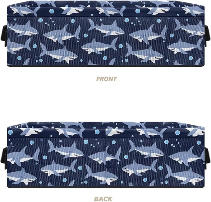 Cute Shark Bathroom Basket with Handle, Back of Toilet Paper Basket Decorative Shelf Bins for Toilet Tank Top Countertop, Bathroom Storage Basket Bathroom Accessories