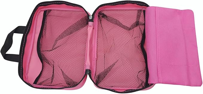 First Aid Bag Empty Emergency Medical Pouch First Responder Storage Compact Survival Medicine Bags for Sport Outdoors Car Office Pet Dog Cat (Pink QZ)