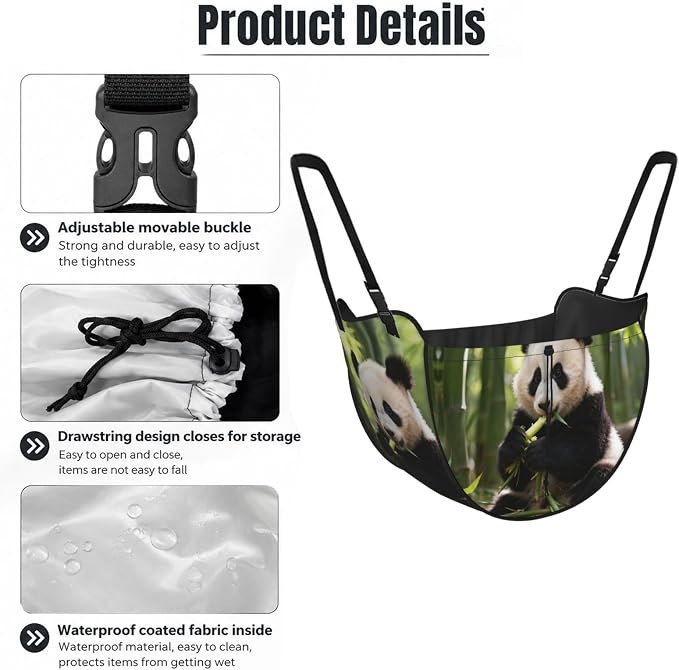 Giant panda Car Seat Organizer-Backseat Storage Bag for Travel | Waterproof Durable. Holds Snacks Gear Essentials. Fits Most Cars.