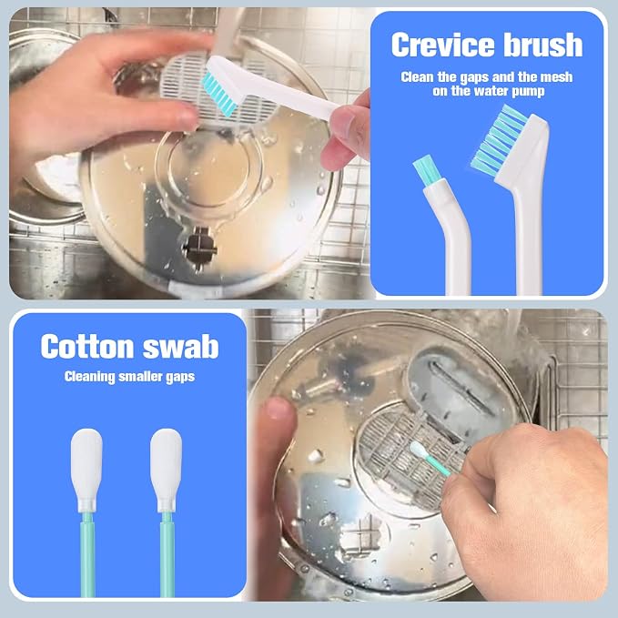 Pet Water Fountain Cleaning Kit,10 Pcs | Dog and Cat Water Fountain Cleaner Brushes Kit,Pet Drinking Dispenser Washing Kit with Sponge Wipe,Handle Brush,Crevice Brush