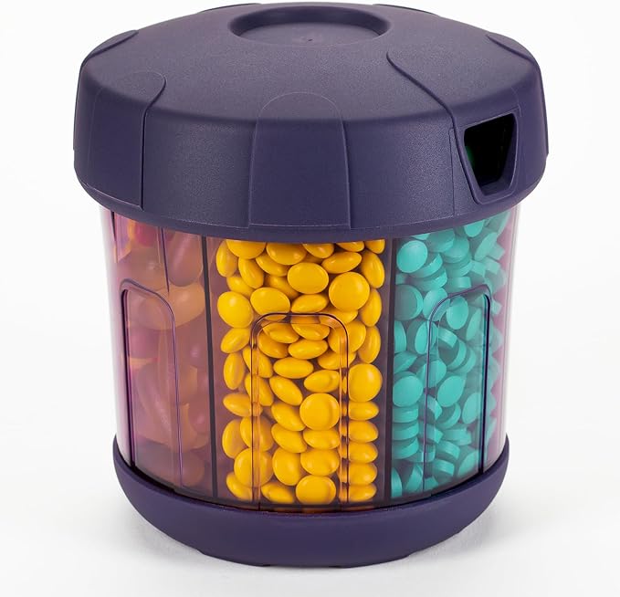 Mossime 7-Compartment Supplement Organizer, TPU Soft Lid Pill Dispenser | Extra Large 7 Compartments, Easy Open TPU Soft Lid, One Month Supply, Travel Medication Storage, Vitamin Holder
