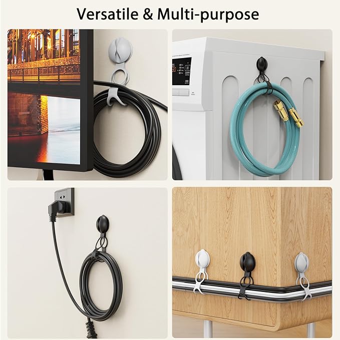 Cord Organizer for Appliances, 4PCS Appliance Cord Wrap Cable Organizer Cable Straps, Extension Cord Holder Wire Organizers for Cord Management (Black)