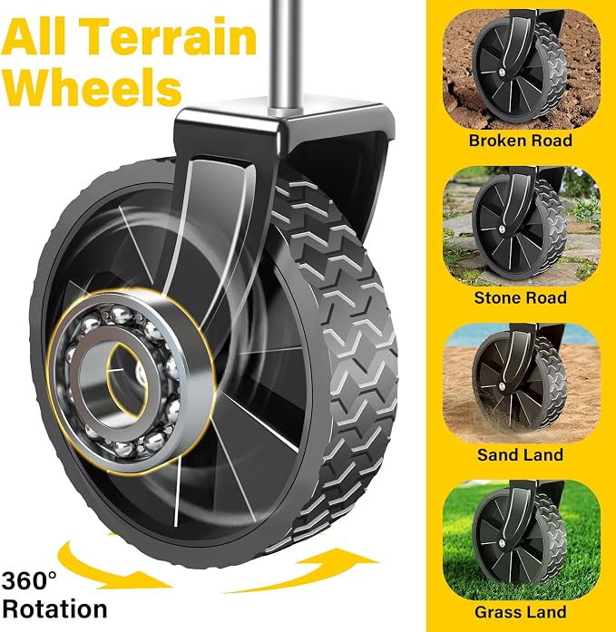Collapsible Wagon Cart with Wheels, Compact 360 lb Folding Cart,Pitch Black | Portable utility wagon for groceries, shopping, camping, garden, sports, picnics, laundry, apartment errands and small hauls