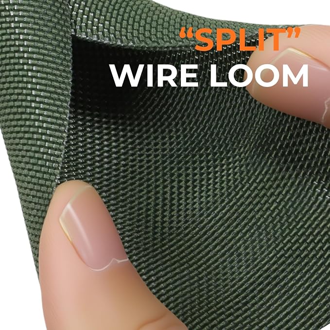 5/16 inch Split Braided Cable Management Sleeve for USB Cable Power Cord Audio Video Cable, Wire Loom Cord Protector from Cat Dog Chewing (Dark Green, 10FT)