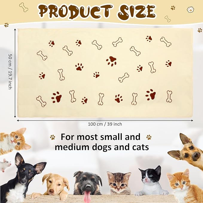 Irenare 12 Pack Dog Bath Towel Set 20'' x 39'' Microfiber Towels for Drying Dogs, Dog Drying Grooming Towel Absorbent Quick Soft Cat Shower Essential for Small Medium Puppy Pet (Beige)