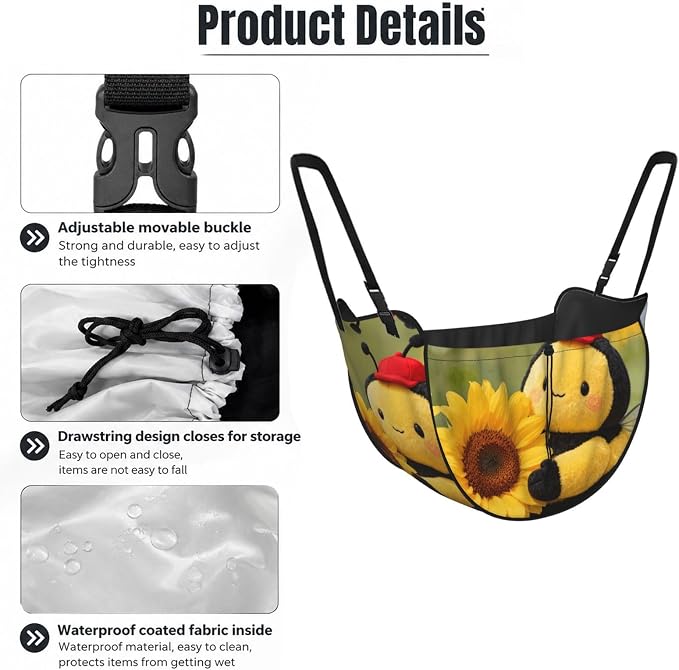 Honeybee Car Seat Organizer-Backseat Storage Bag for Travel | Waterproof Durable. Holds Snacks Gear Essentials. Fits Most Cars.