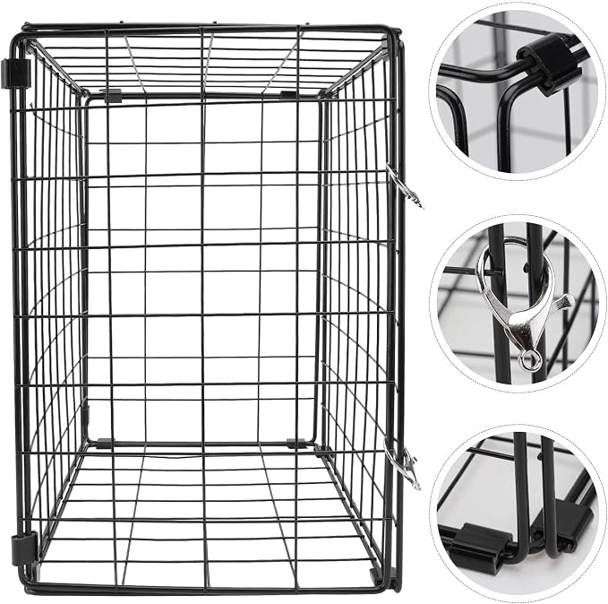 DOITOOL Foldable Iron Cat Cage for Pets Under 3kg with Rust-Proof Design, Portable Car and Domestic Environment Pet Cage for Cats, Lightweight and Sturdy