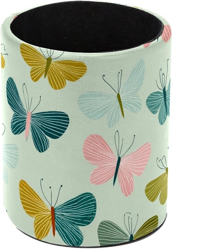 Butterflies Pen Holder, Pencil Cup Marker Brush Holder Desk Storage Case, Desktop Organizer for School Office Home Supplies