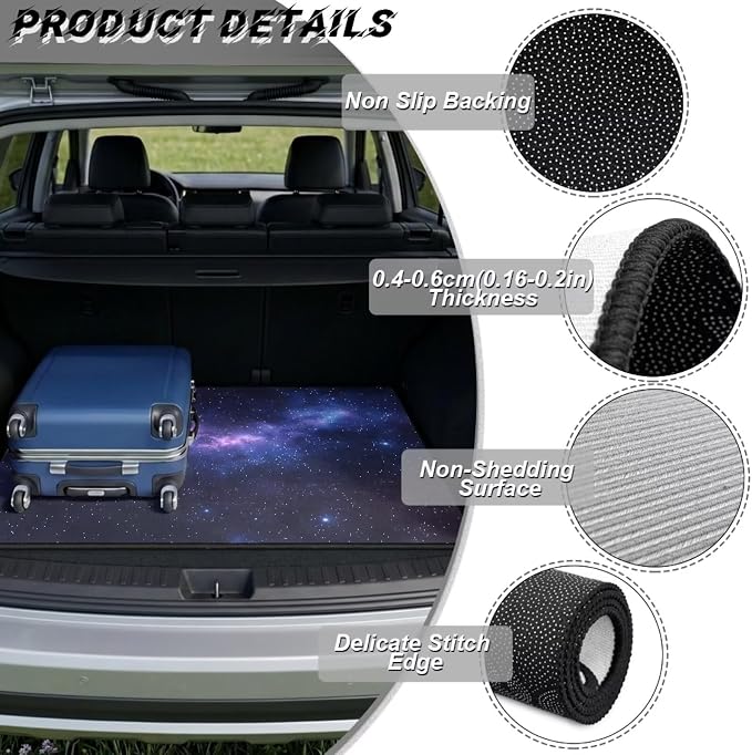 Howilath Purple Galaxy SUV Trunk Mat 29"x39" Car Trunk Mat All Weather Cargo Liner, Universal Trunk Mat for Cars Durable Rear Cargo Mat Auto Interior Protector
