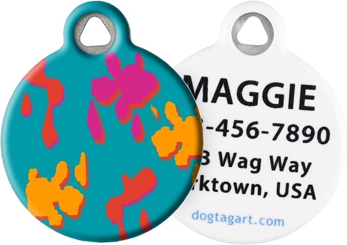 Lupine Pattern Wet Paint Custom Pet ID Tag for Dogs and Cats (Small) Lupine Brand Matching Tag, Complements Lupine Leash and Collar Patterns, Customizable Dog Tags