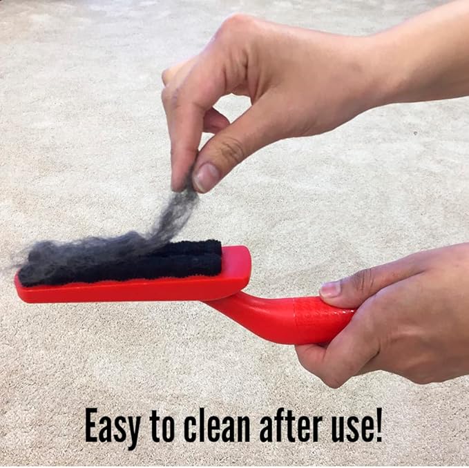 Lilly Brush Fluffy Pet Hair Clean-Up Gentle Bristled Brush for Fur, Lint, Furniture, Fabric & Rug Cleaner For Homes with FLUFFY DOUBLE-COATED LONG-HAIRED PETS ONLY