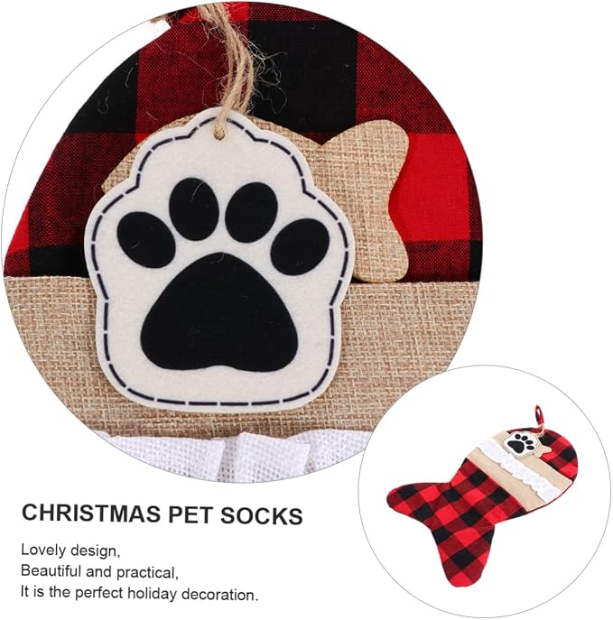 FOMIYES 1pc Christmas Pouch Bag for Pets Stylish Santa Sock Decoration for Family Party Use Holiday Storage for Stocking Fillers Cute Xmas Decor