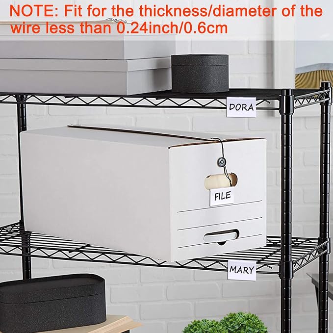 50PCS Basket Bin Labels Clip On,ChanQnTon Clear Plastic Label Holders for Storage Bins, Wire Shelf Price Tags,Merchandise Display Signs,50PCS 9X4CM Paper Inserts Included.(Size:3.54x1.57inch/9x4cm)